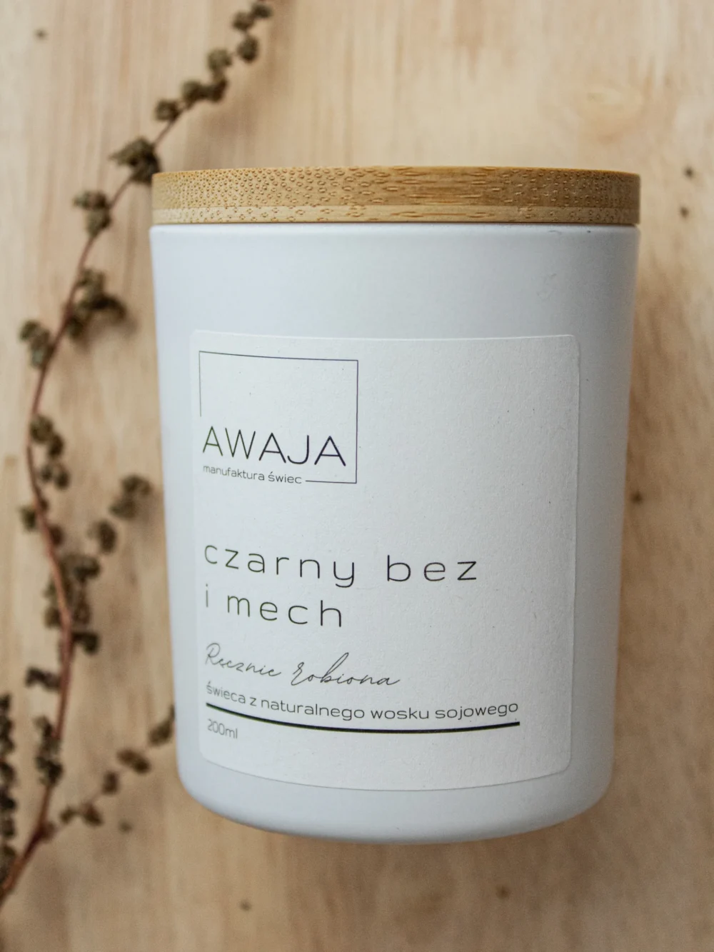 ręcznie robiona świeca sojowa