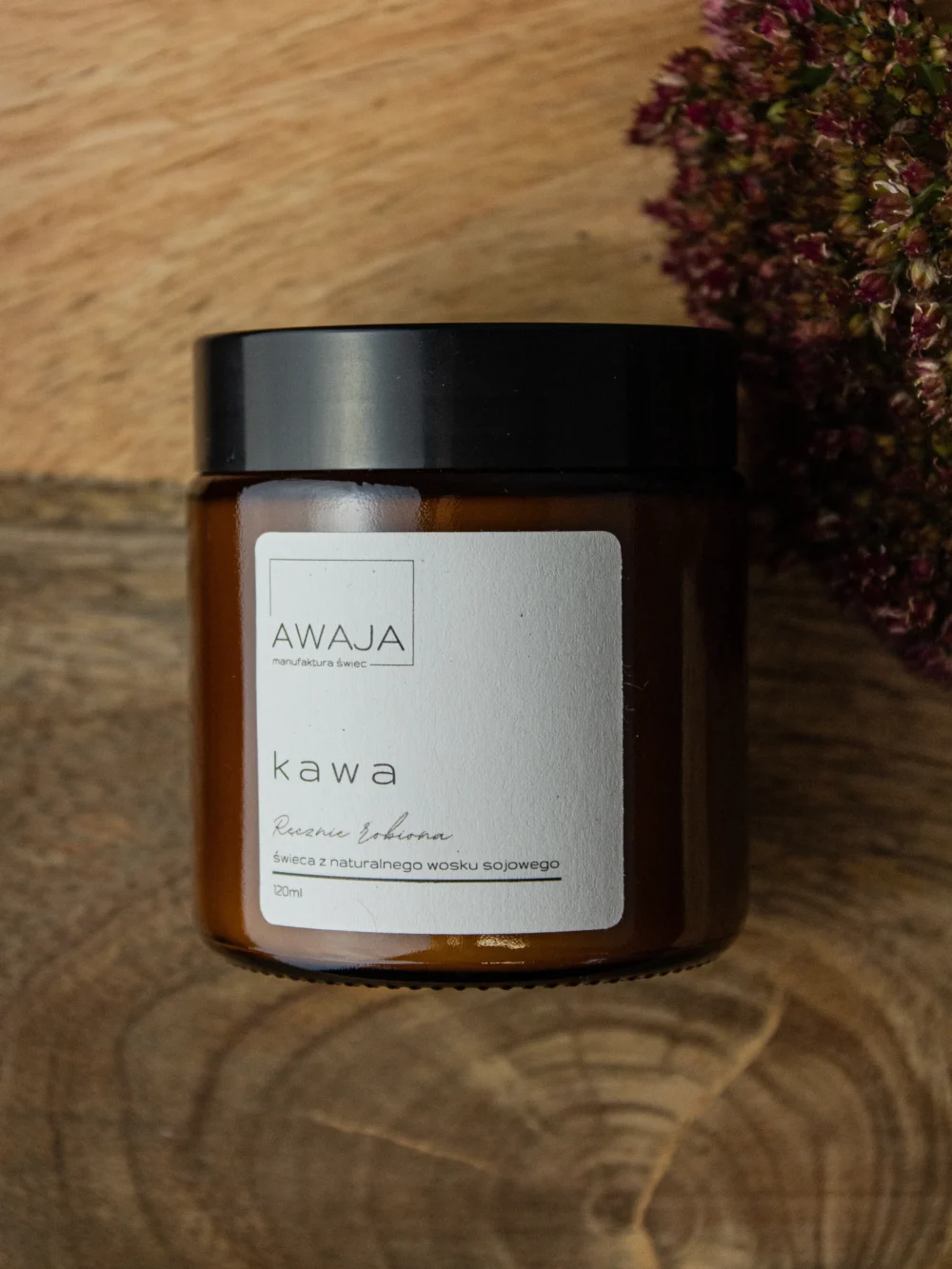 ręcznie robiona świeca sojowa