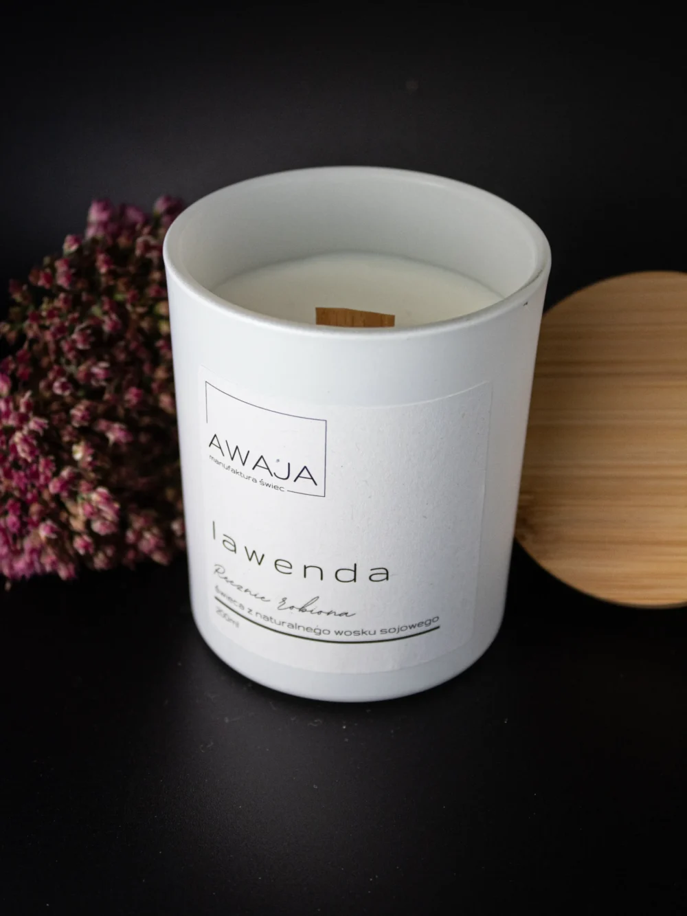 ręcznie robiona świeca sojowa