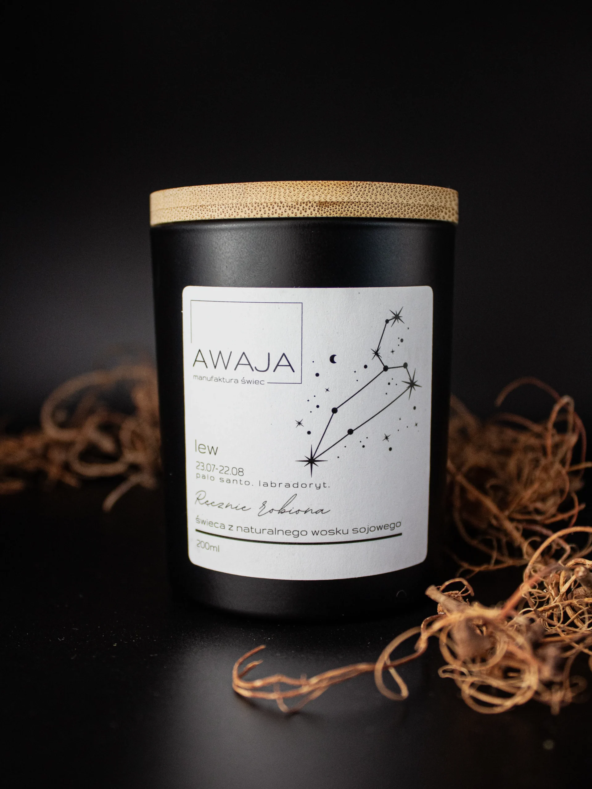 ręcznie robiona świeca sojowa