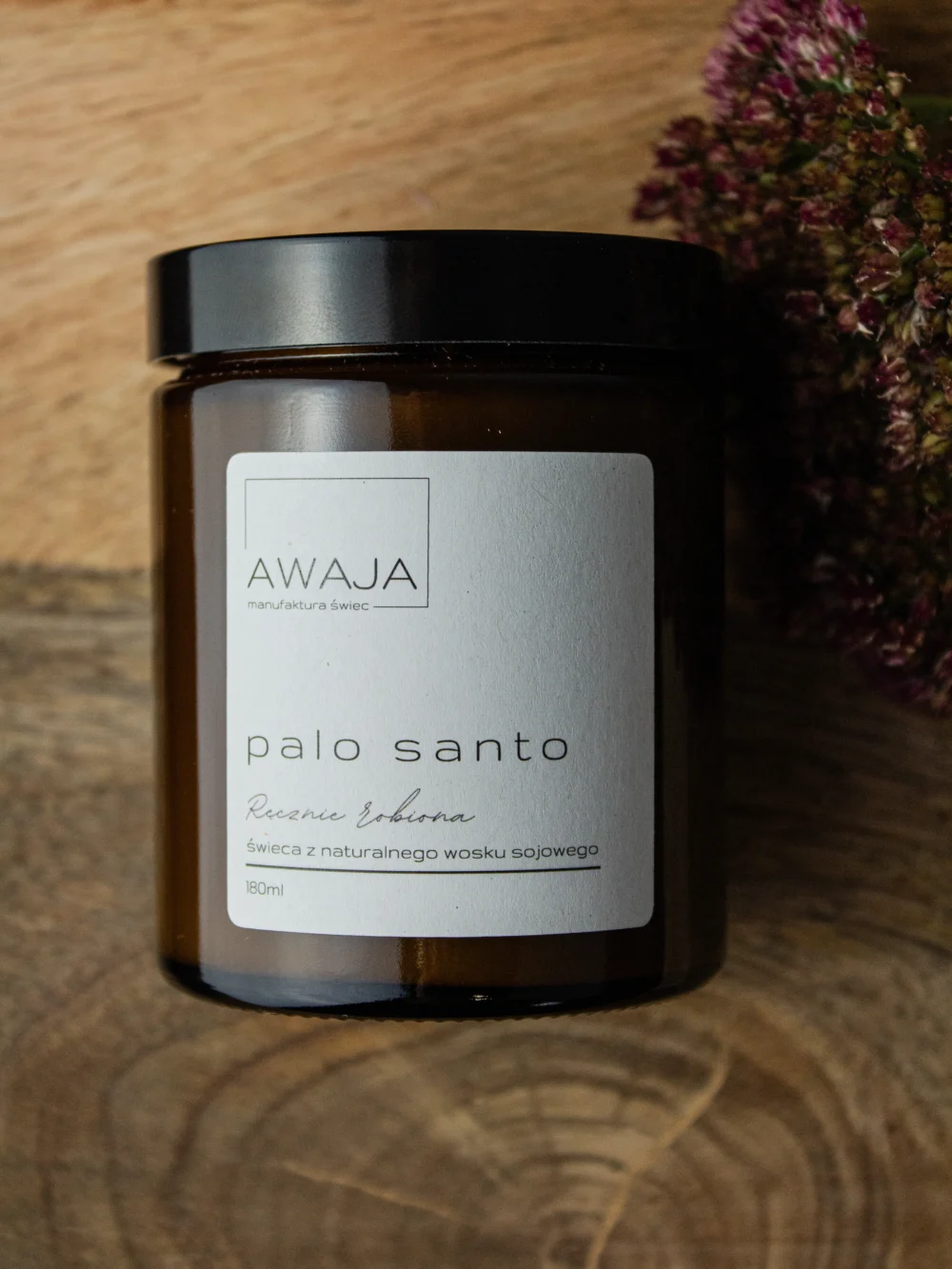 ręcznie robiona świeca sojowa