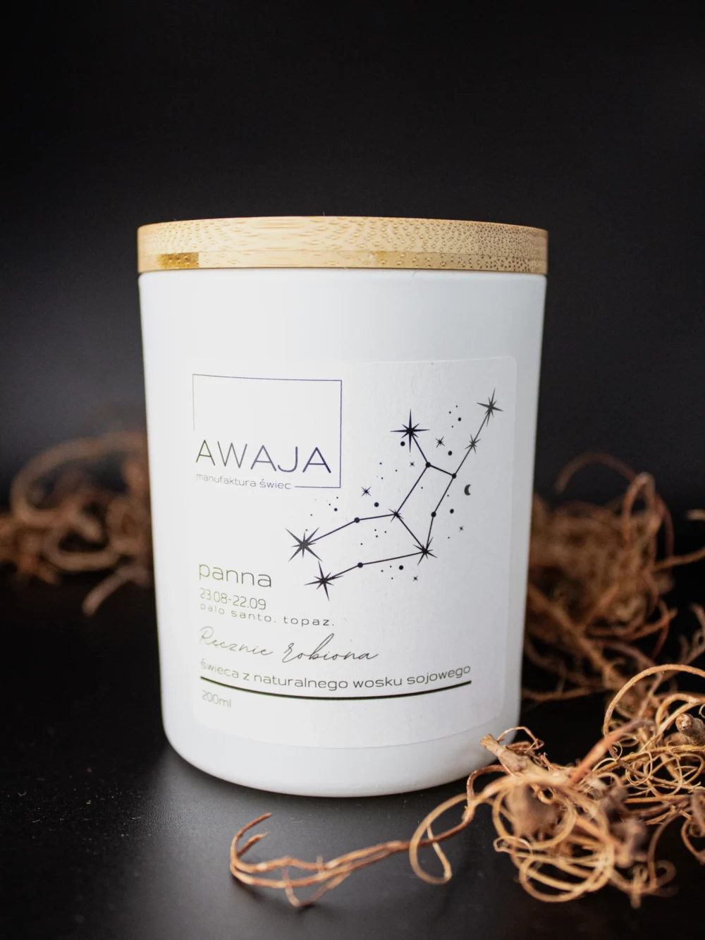 ręcznie robiona świeca sojowa