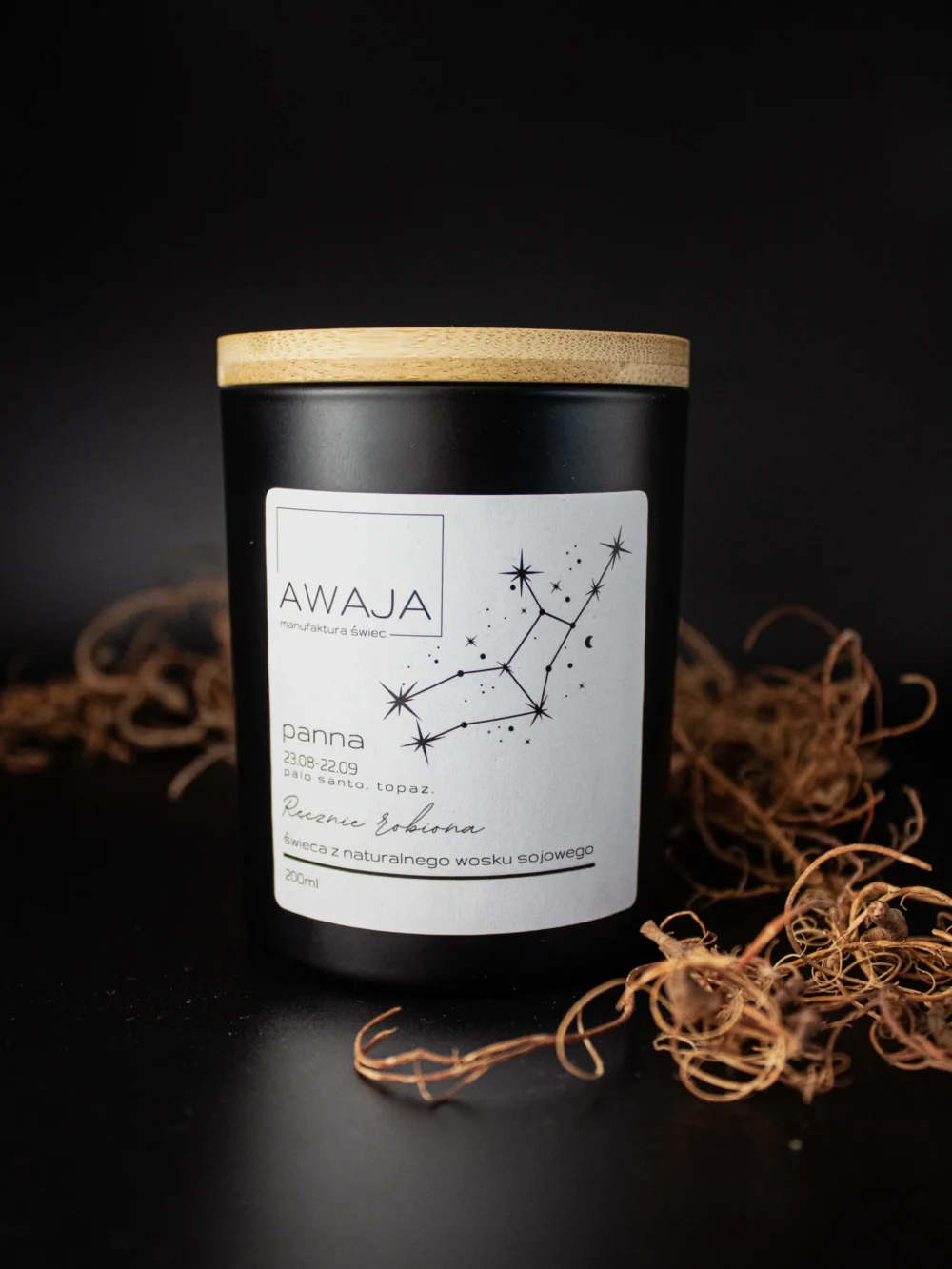ręcznie robiona świeca sojowa
