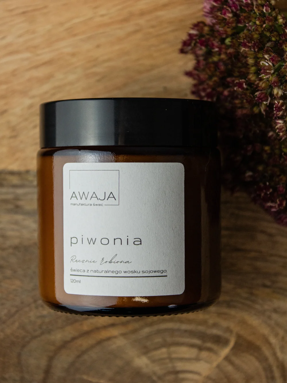 ręcznie robiona świeca sojowa
