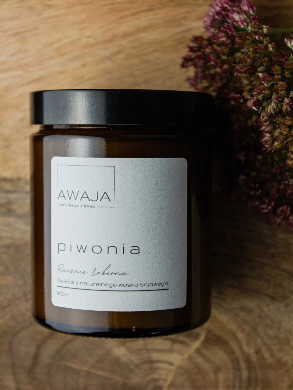 ręcznie robiona świeca sojowa