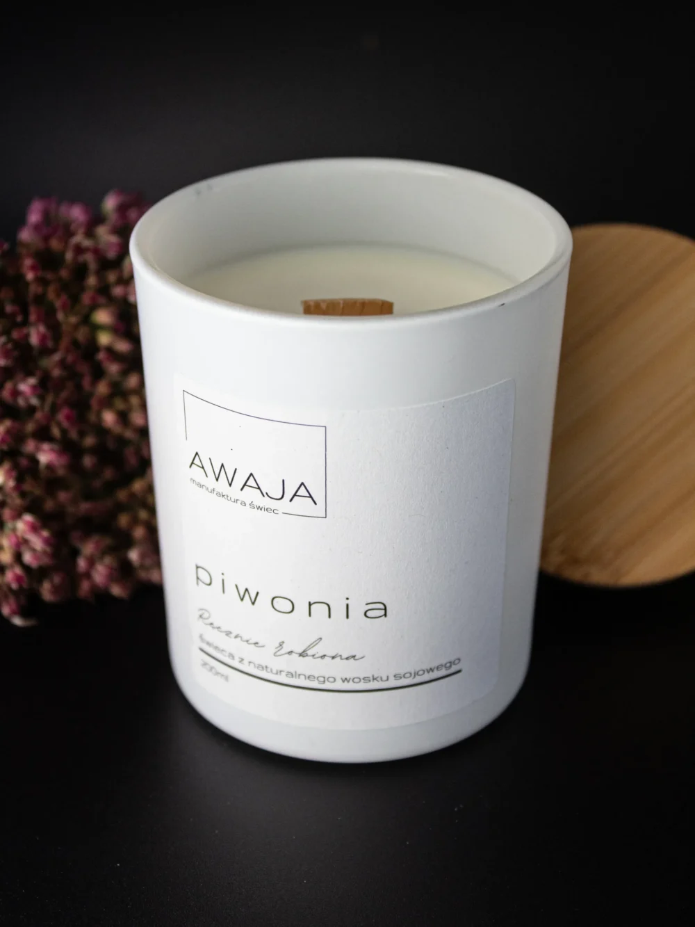 ręcznie robiona świeca sojowa