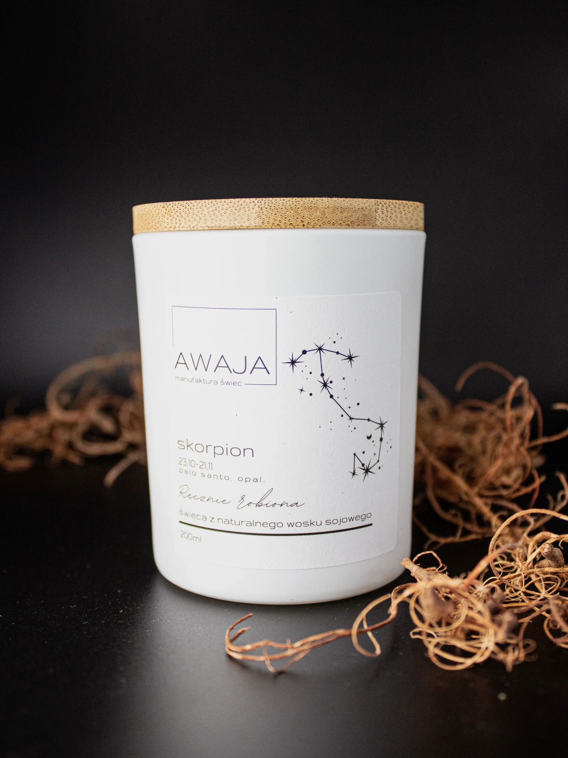 ręcznie robiona świeca sojowa