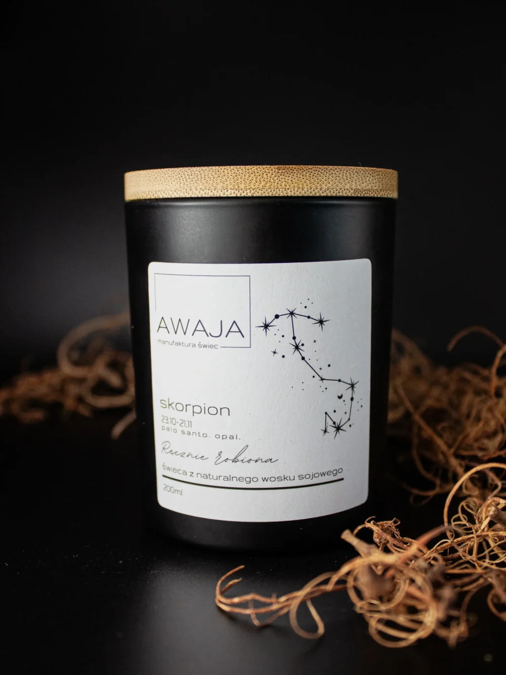 ręcznie robiona świeca sojowa