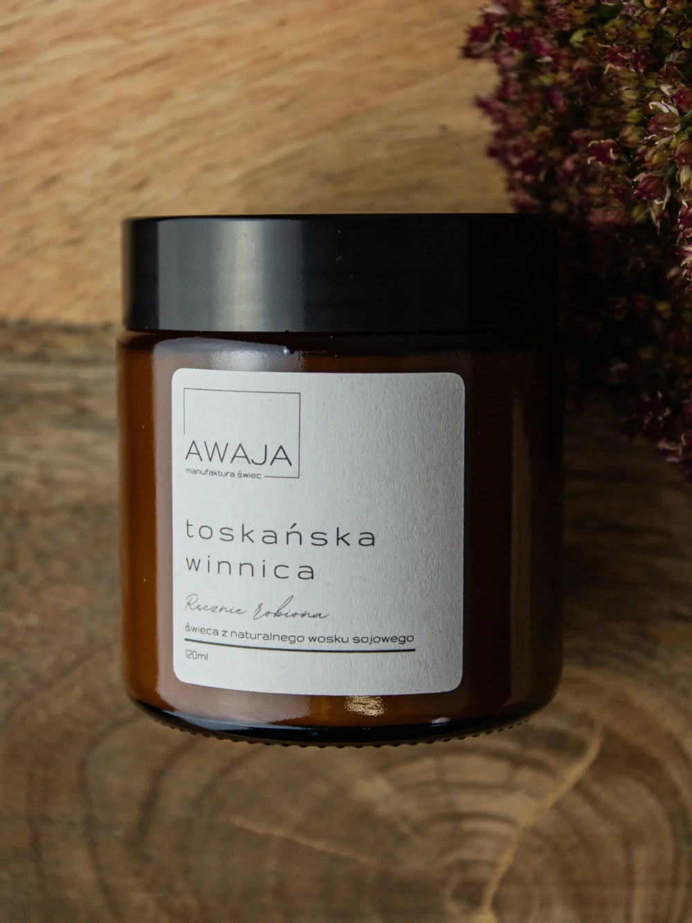 ręcznie robiona świeca sojowa