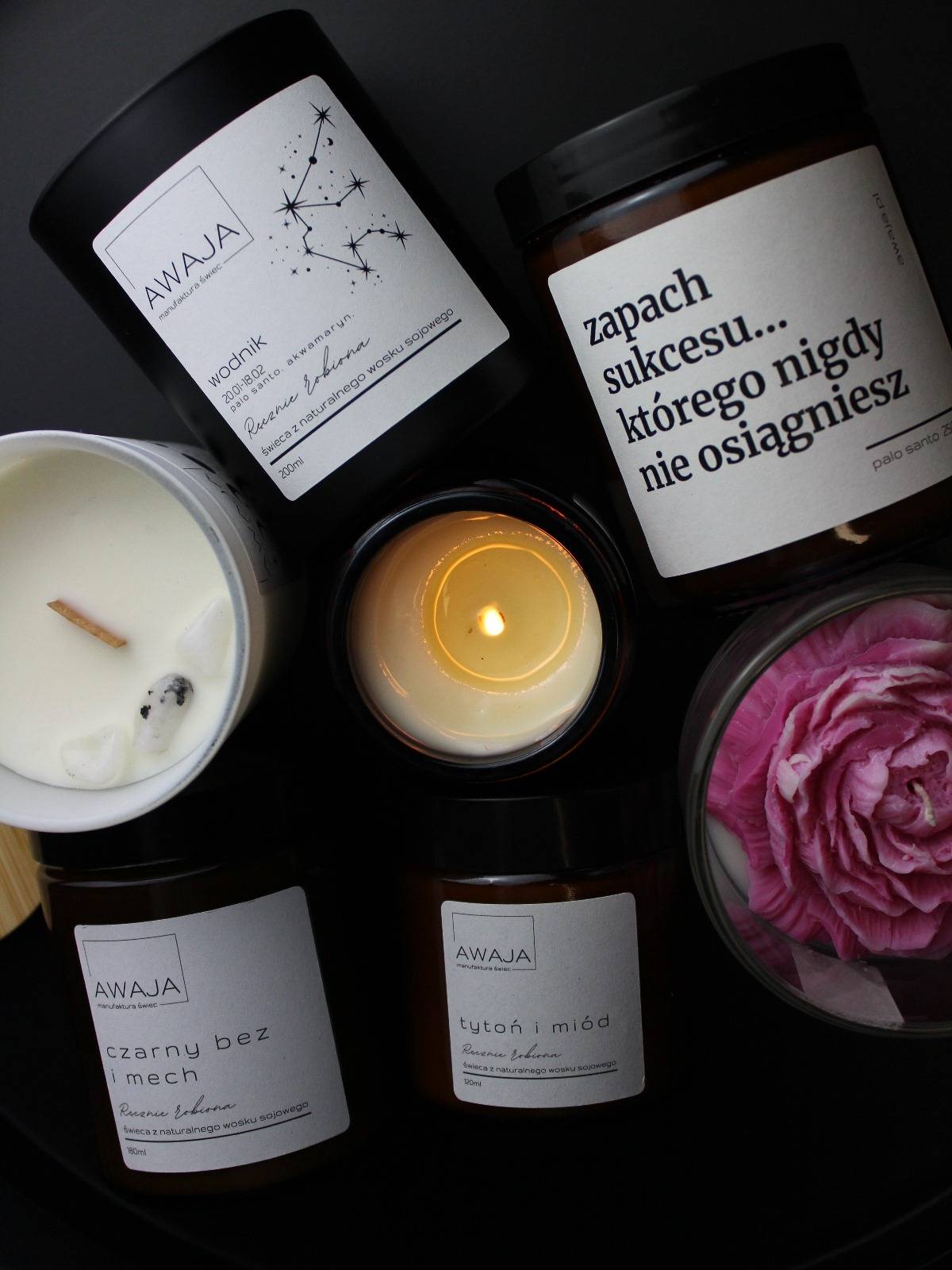 ręcznie robiona świeca sojowa