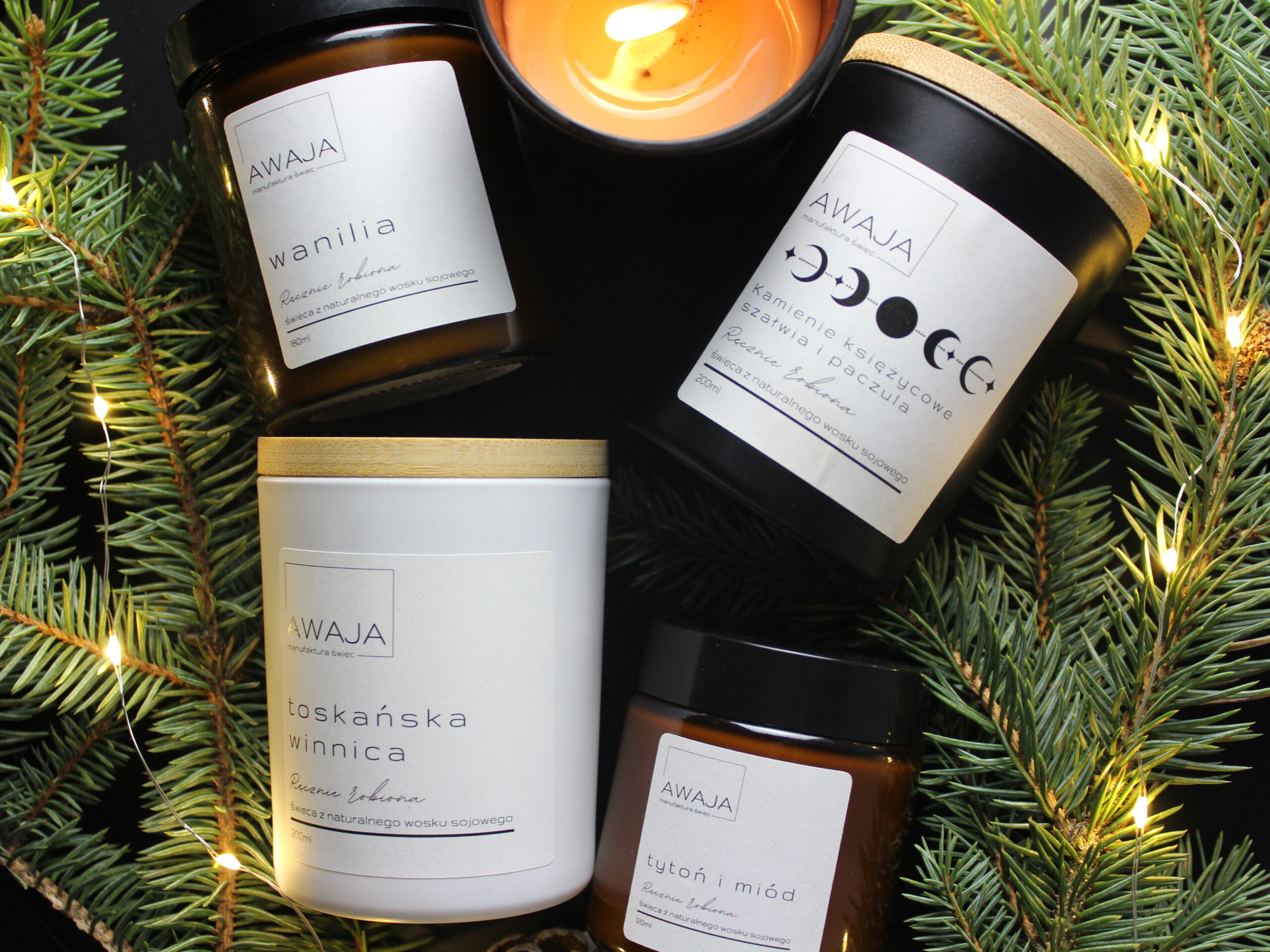 ręcznie robiona świeca sojowa