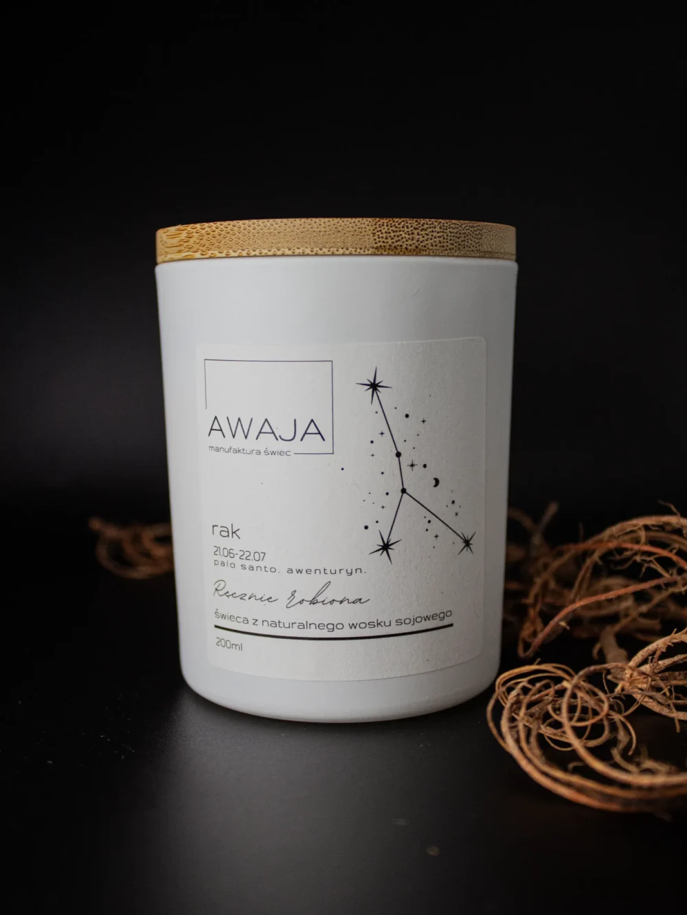 ręcznie robiona świeca sojowa