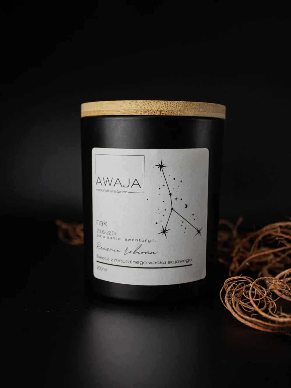 ręcznie robiona świeca sojowa