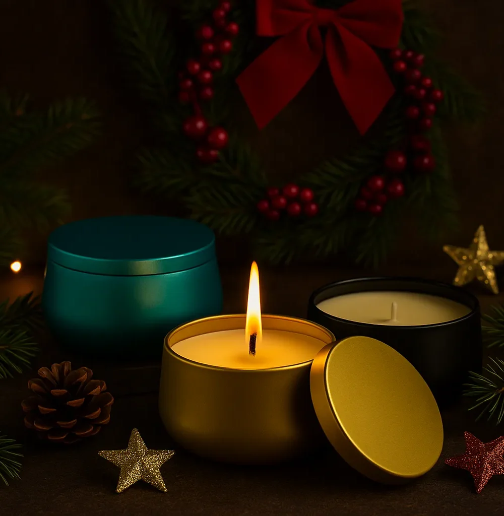 ręcznie robiona świeca sojowa, świeca świąteczna, boże narodzenie